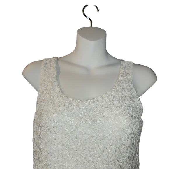 Gilli Dress Womens Small White Mini Dress Lace Overlay Stretch Flowy Cottagecore - Picture 2 of 13